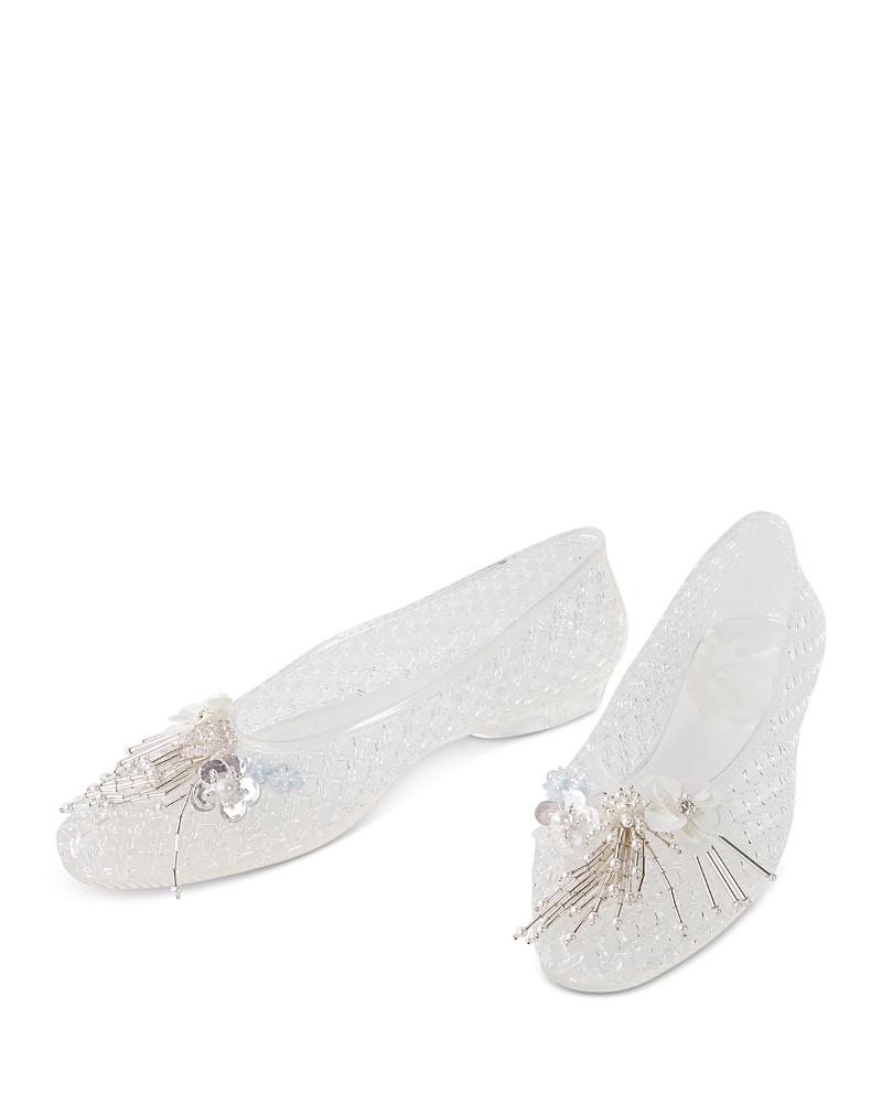 Heavenly Jelly Women's Camelia Sequin & Imitation Pearl Clear Gold Jelly Shoes