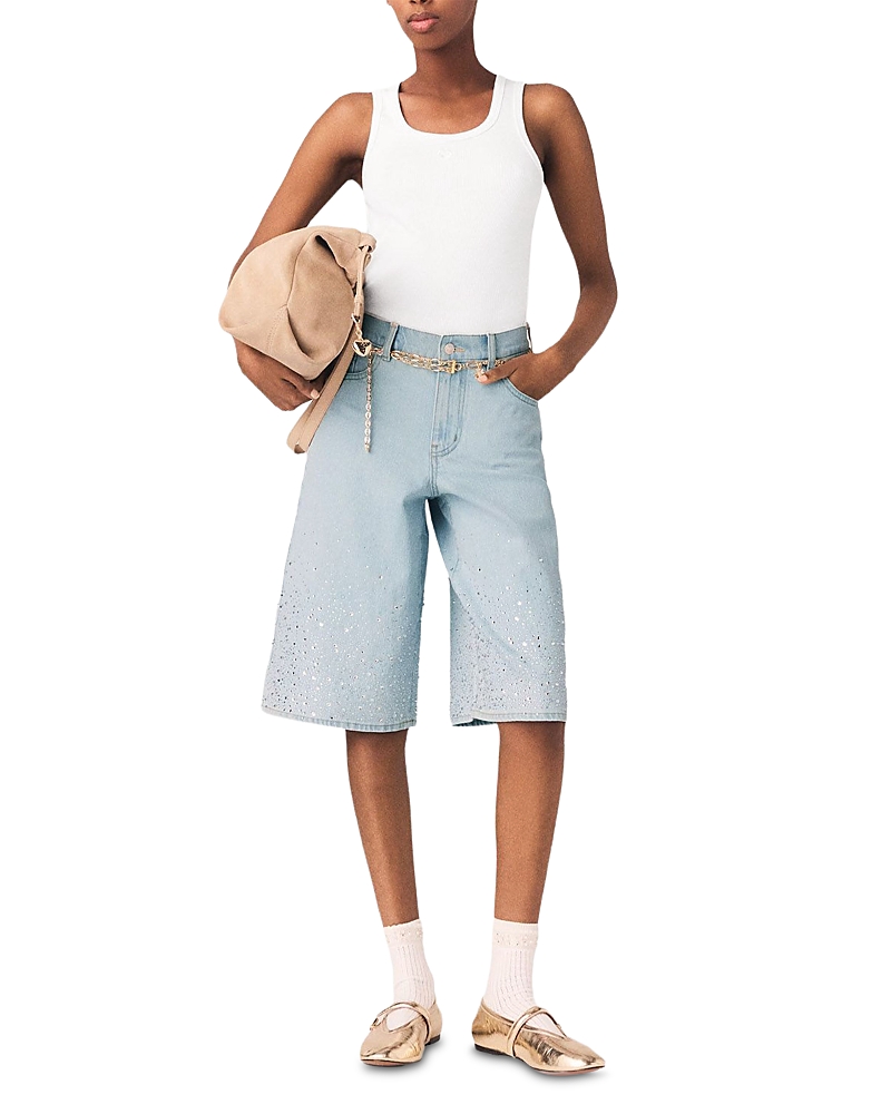 Maje Ipyros Rhinestone Bermuda Shorts
