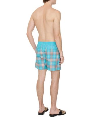 5.7" Gradient Check Swim Shorts
