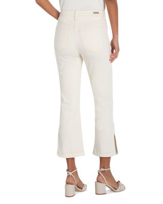 Hannah High Rise Crop Flare Leg Jeans with Tulip Hem in Desert Dunes