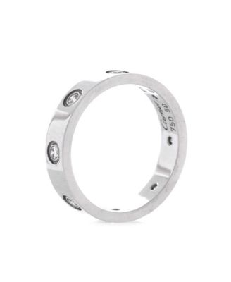  Love Wedding Band 8 Diamonds Ring 18K White Gold with Diamonds