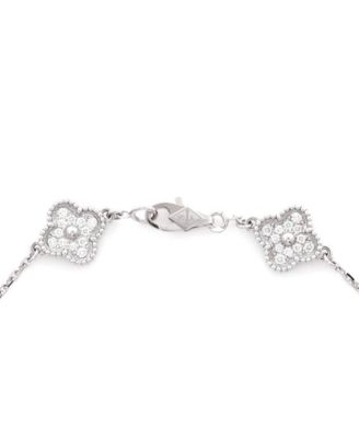  Sweet Alhambra 6 Motifs Bracelet 18K White Gold and Diamonds