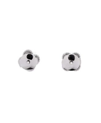  Sweet Alhambra Stud Earrings 18K White Gold and Mother of Pearl