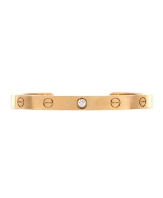 Love 1 Diamond Cuff Bracelet 18K Gold with Diamond