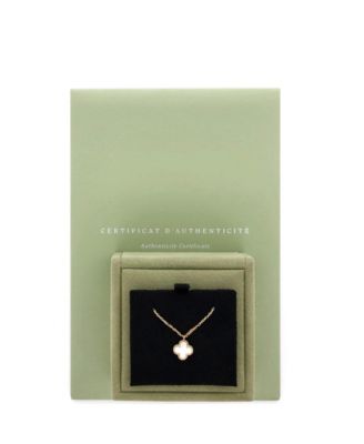  Sweet Alhambra Pendant Necklace 18K Gold and Mother of Pearl, 15.75"