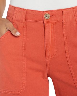 Stride Mid Rise Cargo Wide Jeans in Red Clay 