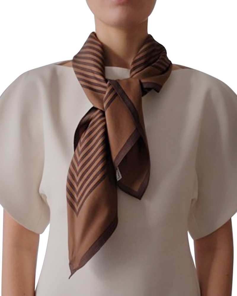 lescarf Striped Silk Scarf