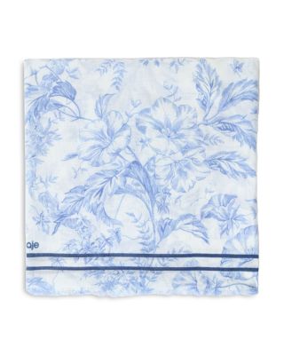 Floral Print Wool Blend Shawl 