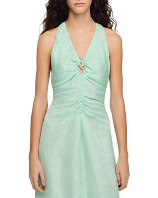 Monira Floral Jacquard Midi Dress