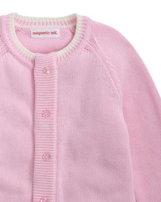 Girls' Crewneck Tipping Magnetic Cardigan - Little Kid, Big Kid