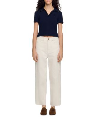 Auxane Embellished Polo Top