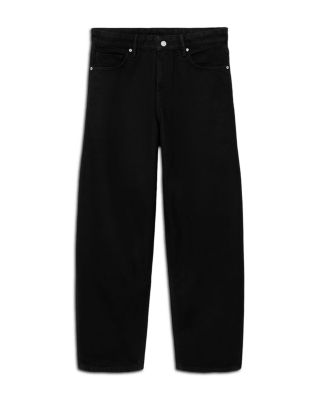Regular Fit Curved Jeans in Washed Black