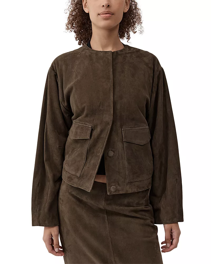 St. Agni Suede Utility Cocoon Jacket