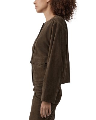 Suede Utility Cocoon Jacket