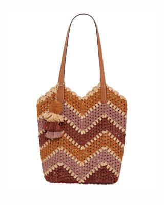 Margot Crochet Raffia Tote