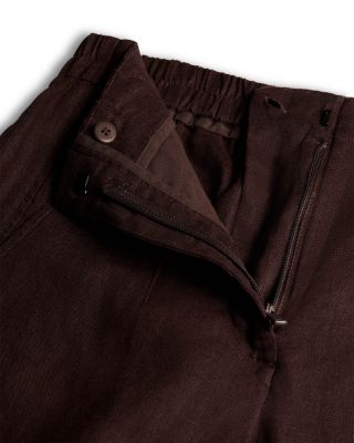 Linen Barrel Leg Trousers