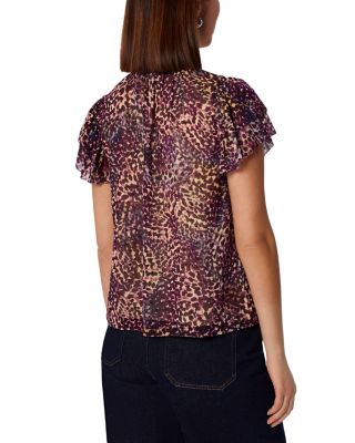 Orchid Print Dobby Top