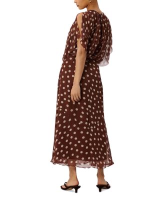 Petites Polka Dot Print Midi Dress