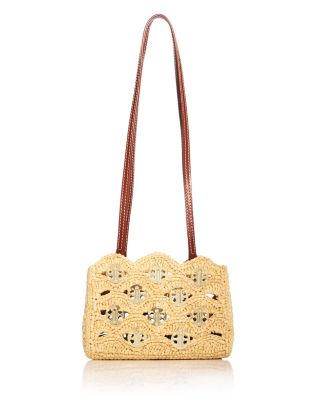Raffia Embellished Shoulder Bag
