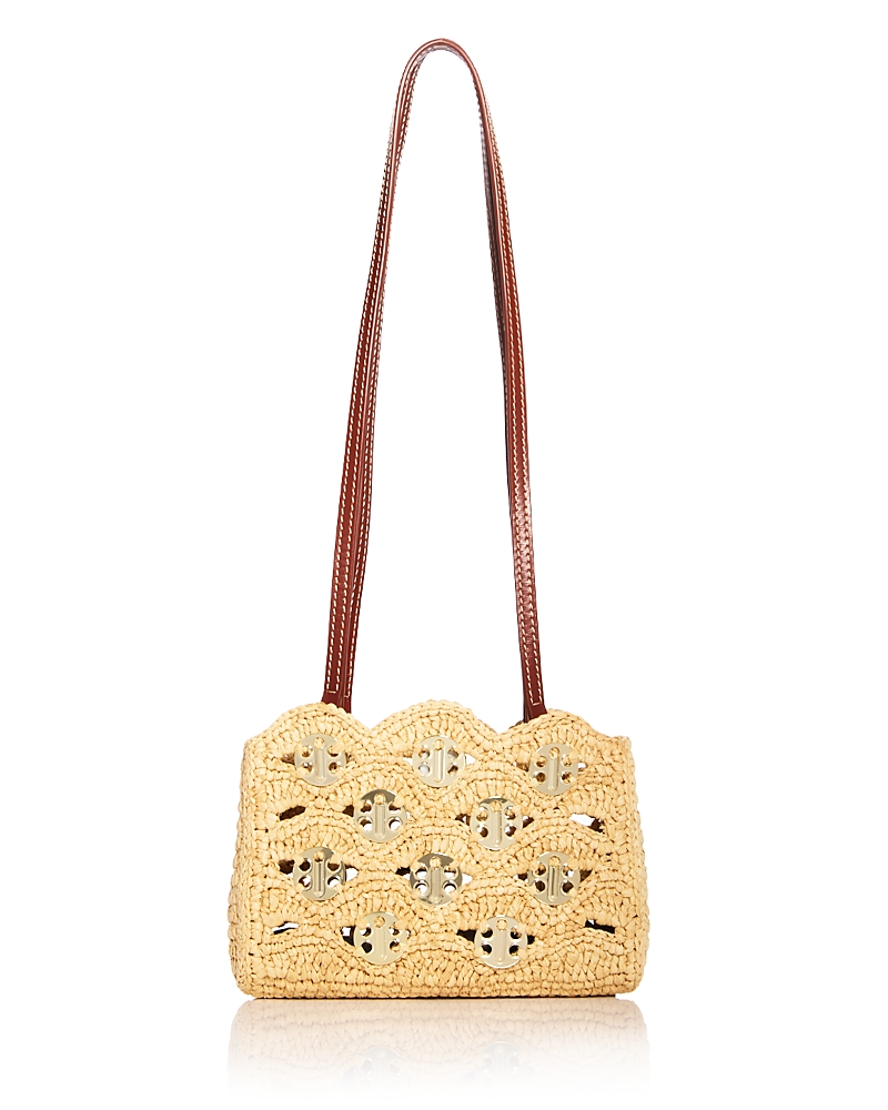 Rabanne Raffia Embellished Shoulder Bag