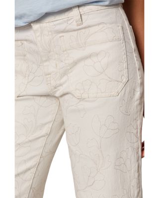 The Marine High Rise Wide Crop Jeans in Chalk