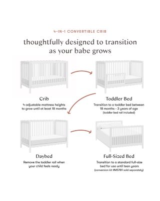 Swell 4 in 1 Convertible Crib with Toddler Bed Conversion Kit