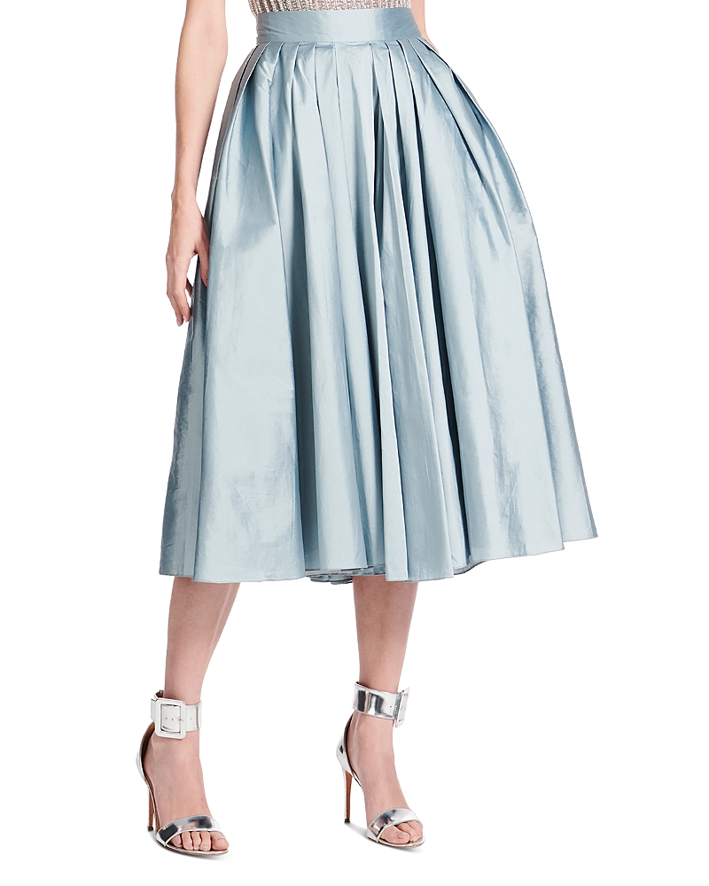 Emily Shalant Tea Length Pleated Soft Taffeta Skirt