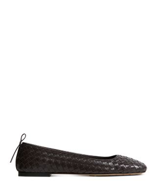 Women's Silenzio Dark Brown Woven Leather Loafers