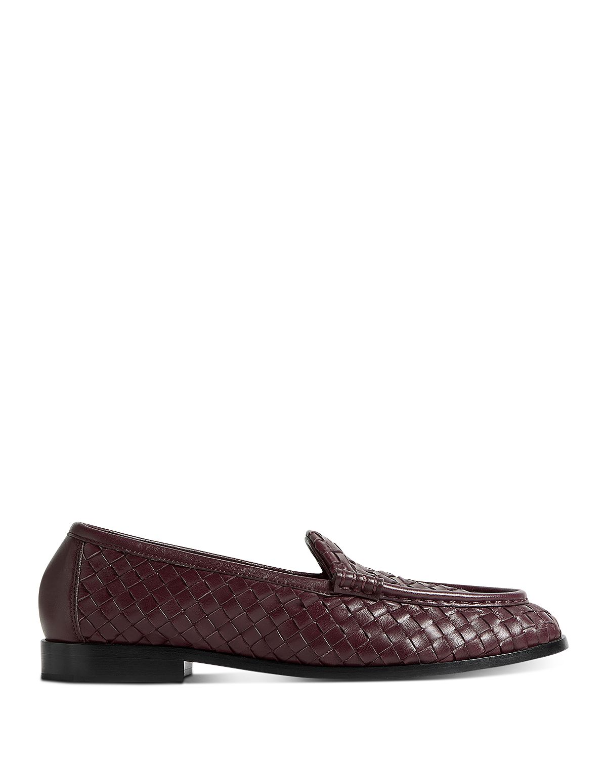 Bottega Veneta Women's Silenzio Brown Woven Leather Loafers