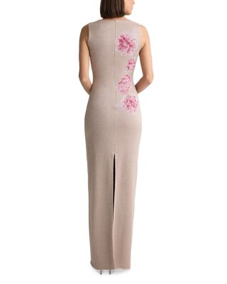 Metallic Peony Jacquard Knit Gown