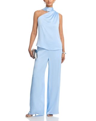 Caliope Hammered Satin Scarf Blouse