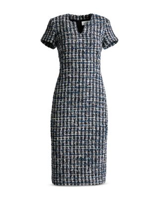 Aspen Tweed Notched Neck Dress