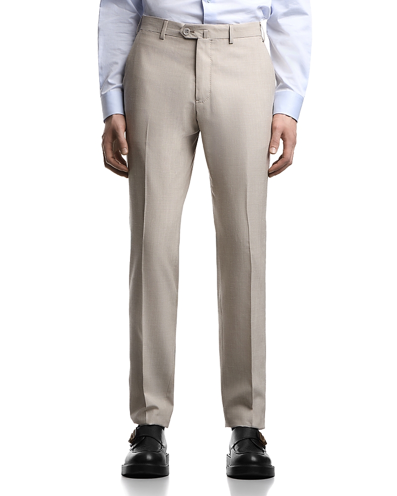 Emporio Armani Wool, Silk & Linen Flat Front Trousers