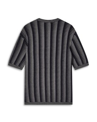 Two Tone Jagged Motif T-Shirt Sweater