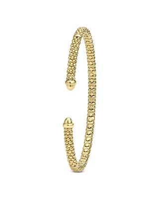 18K Yellow Gold Signature Caviar Beaded Versa Torque Cuff Bracelet