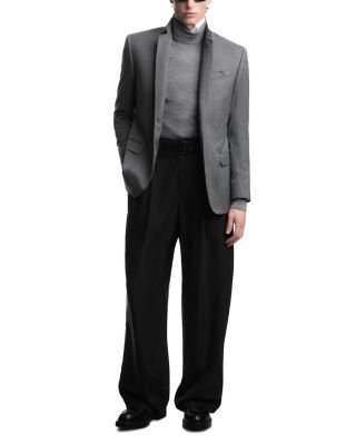 G Line Regular Fit Single Breasted Notch Lapel Jacket in Super 130s Wool