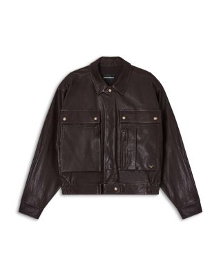 Blouson Vintage Effect Leather Jacket
