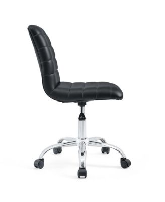  Ripple Armless Mid Back Vinyl Office Chair