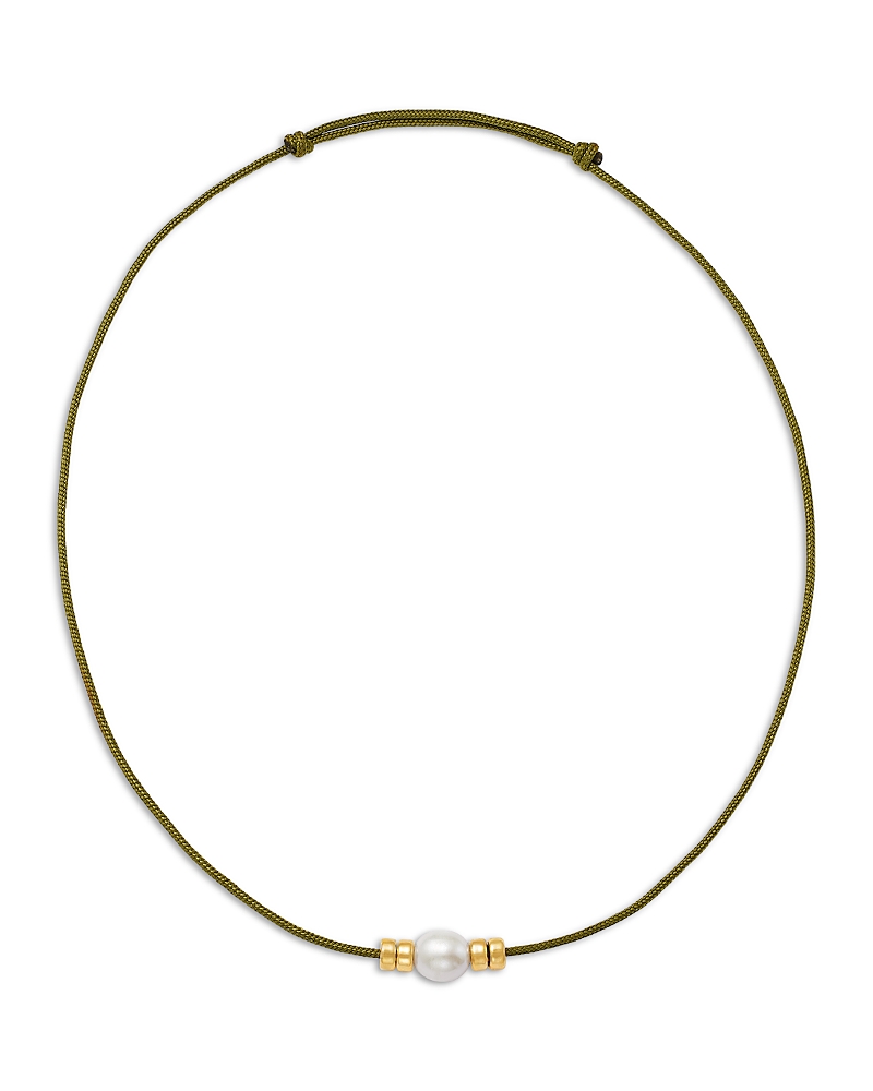 Zoe Chicco 14K Yellow Gold Paracord Cultured Freshwater Baroque Pearl & Rondelle Collar Necklace, 12