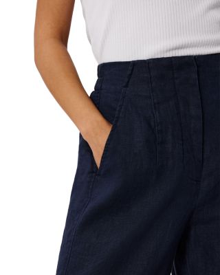 Petites Linen Barrel Leg Trousers