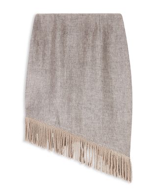 Heavy Canvas Fringe Trim Linen Skirt