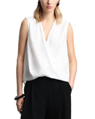 Faux Wrap Sleeveless Top
