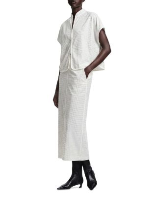 Drill Rhinestone Studded Midi Skirt