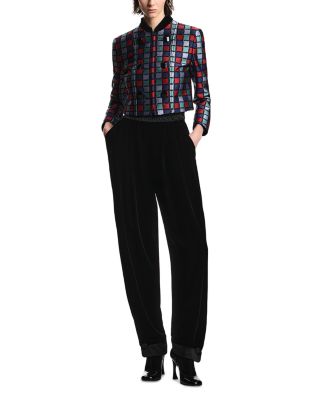 Multicolor Check Jacquard Jacket