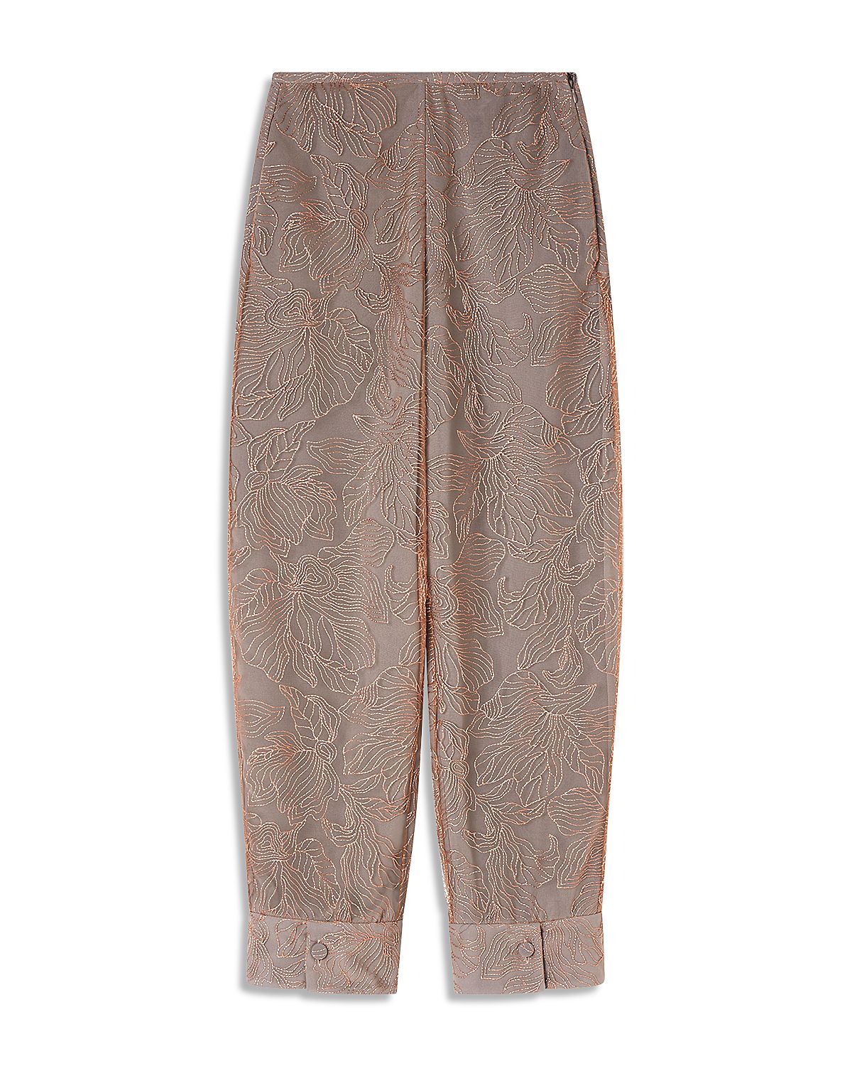 Emporio Armani Metallic Floral Embroidered Tulle Pants