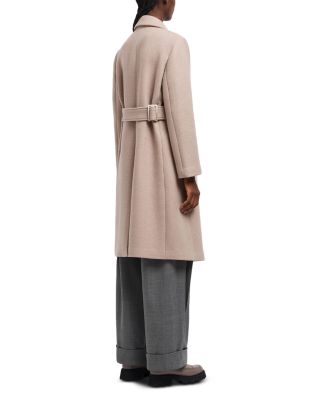 Knitwear Effect Double Breasted Coat