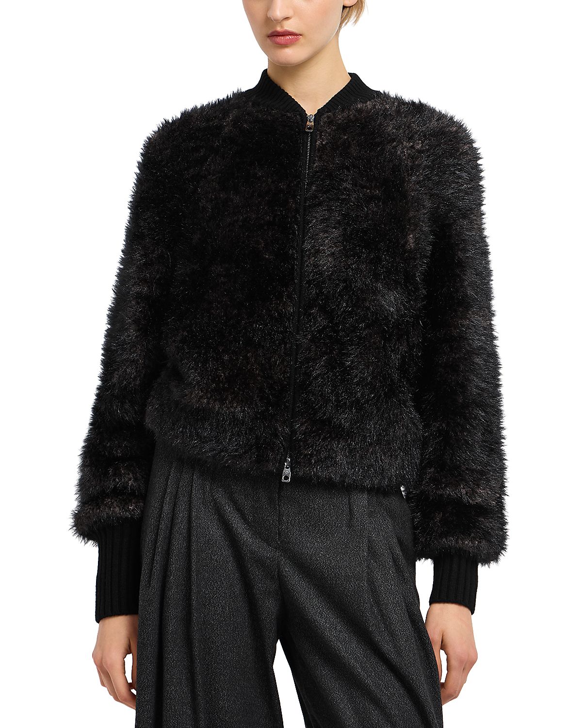 Emporio Armani Faux Fur Effect Bomber Jacket