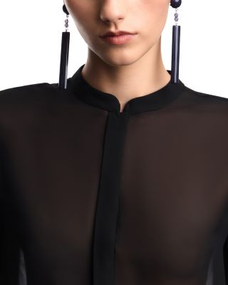Techno Georgette Long Shirt
