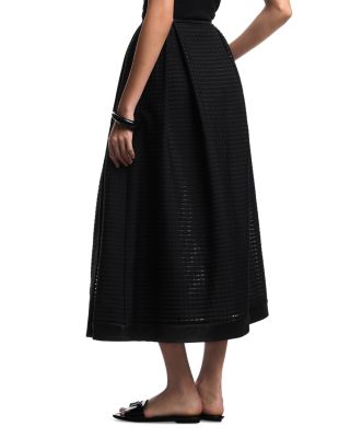 Vichy 3D Jacquard Midi Skirt