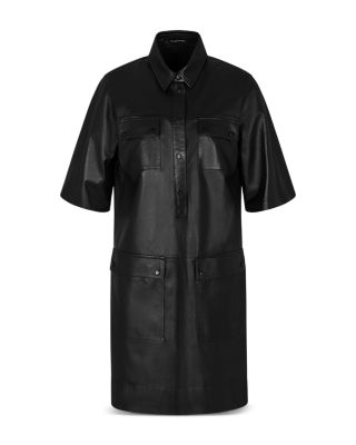 Leather Collared Dress